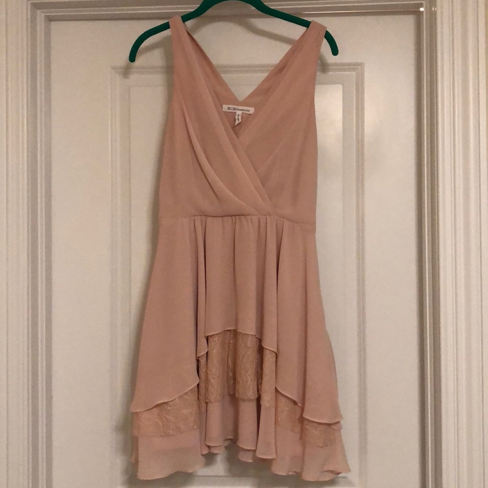 BCBGeneration Dusty Pink Dress with lace detail